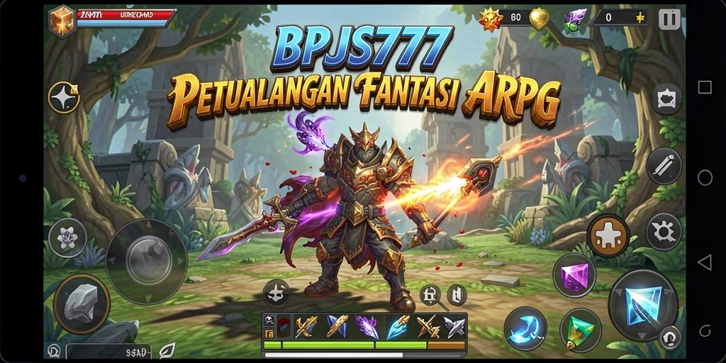 Tampilan epik pertarungan di dunia fantasi ARPG.