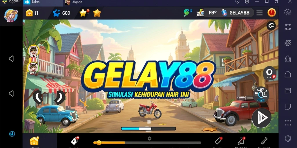 Screenshot utama GELAY88 memperlihatkan gameplay simulasi yang mendetail dan menarik.