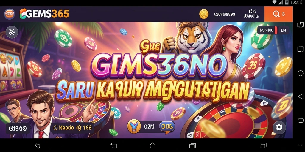 Tampilan menarik dari gameplay seru GEMS365 di kasino.