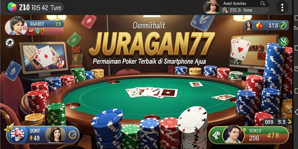 Tampilan menarik dari JURAGAN77 saat bermain poker secara langsung.