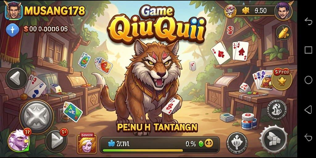 Tangkapan layar gameplay QiuQiu yang seru dan interaktif.