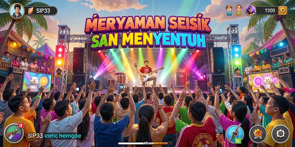 Tangkapan layar SIP33 menampilkan gameplay musik yang seru dan interaktif.