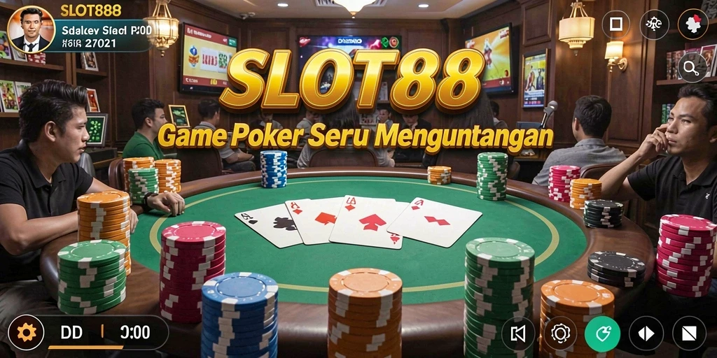 Tampilan menarik dari gameplay Poker di SLOT88 yang seru.