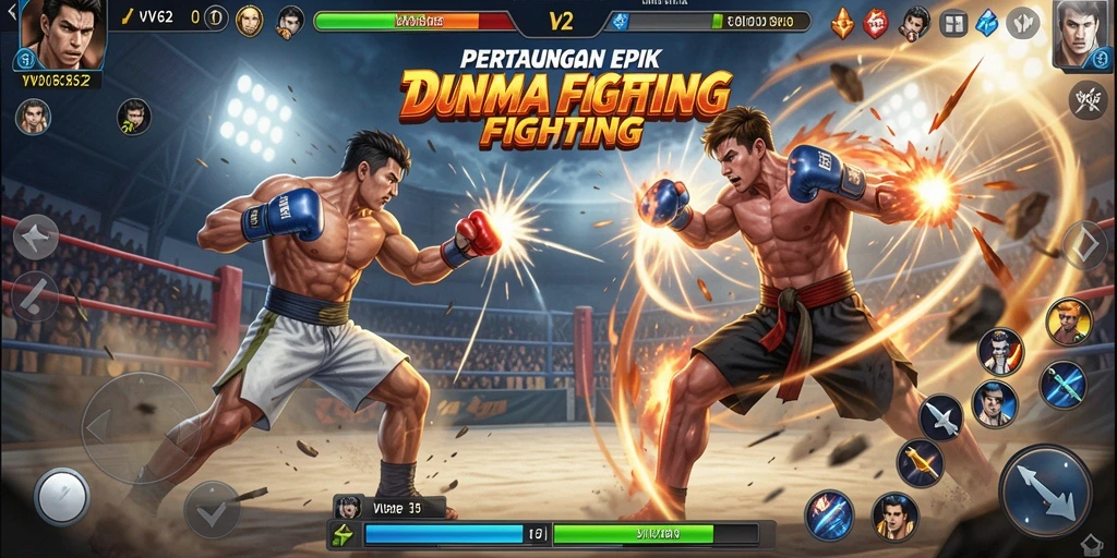 Screenshot gameplay VV62 yang menampilkan pertarungan seru.