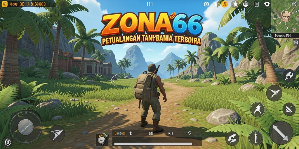 Screenshot gameplay ZONA66 yang memperlihatkan dunia terbuka yang luas dan imersif.
